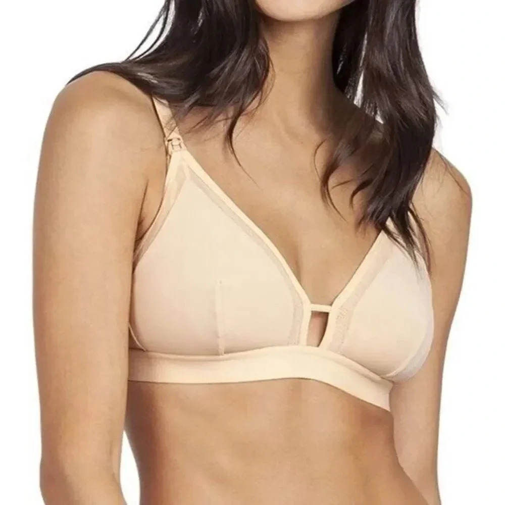 Lively The Busty Maternity Lace Trim Bralette Nude 2 / 34 DDD